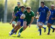10 May 2025; Liam Jones of Connacht  in action against Leinster during the Junior Interprovincial Rugby Championship Round 2 match between Leinster and Connacht at Balbriggan RFC in Balbriggan, Dublin. Photo by Matt Browne/Sportsfile