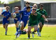 10 May 2025; Michael Russell of Leinster in action against Connacht during the Junior Interprovincial Rugby Championship Round 2 match between Leinster and Connacht at Balbriggan RFC in Balbriggan, Dublin. Photo by Matt Browne/Sportsfile