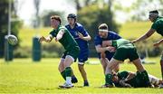 10 May 2025; Jacob Fleming of Connacht  in action against Leinster during the Junior Interprovincial Rugby Championship Round 2 match between Leinster and Connacht at Balbriggan RFC in Balbriggan, Dublin. Photo by Matt Browne/Sportsfile