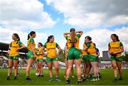 10 May 2025; Donegal players after the TG4 Ulster LGFA Senior Football Championship final match between Armagh and Donegal at St Tiernach's Park in Clones, Monaghan. Photo by David Fitzgerald/Sportsfile