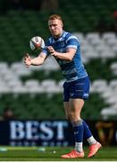 10 May 2025; Ciarán Frawley of Leinster warms up before the United Rugby Championship match between Leinster and Zebre Parma at the Aviva Stadium in Dublin. Photo by Brendan Moran/Sportsfile