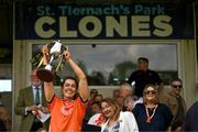10 May 2025; Armagh captain Clodagh McCambridge lifts the trophy after the TG4 Ulster LGFA Senior Football Championship final match between Armagh and Donegal at St Tiernach's Park in Clones, Monaghan. Photo by Ramsey Cardy/Sportsfile