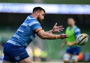 10 May 2025; Rónan Kelleher of Leinster warms up before the United Rugby Championship match between Leinster and Zebre Parma at the Aviva Stadium in Dublin. Photo by Brendan Moran/Sportsfile