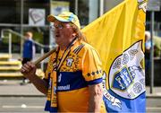 10 May 2025; Clare supporter John Joe Costello, from Kildysart, arrives for the Munster GAA Hurling Senior Championship Round 3 match between Clare and Tipperary at Zimmer Biomet Páirc Chíosóg in Ennis, Clare. Photo by Ray McManus/Sportsfile