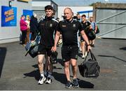 10 May 2025; Andrew Ormond of Tipperary, left and Tipperary manager Liam Cahill before the Munster GAA Hurling Senior Championship Round 3 match between Clare and Tipperary at Zimmer Biomet Páirc Chíosóg in Ennis, Clare. Photo by John Sheridan/Sportsfile