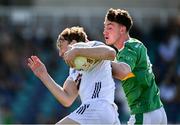 10 May 2025; Darragh Kirwan of Kildare in action against Mark Diffley of Leitrim during the Táilteann Cup Round 1 match between Kildare and Leitrim at Cedral St Conleth's Park in Newbridge, Kildare. Photo by Daire Brennan/Sportsfile