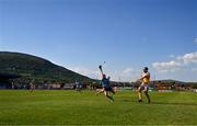 10 May 2025; Gerard Walsh of Antrim in action against Seán Currie of Dublin during the Leinster GAA Hurling Senior Championship Round 3 match between Antrim and Dublin at Corrigan Park in Belfast. Photo by Tyler Miller/Sportsfile