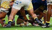 10 May 2025; Ryan Baird of Leinster, centre, scores his side's third try during the United Rugby Championship match between Leinster and Zebre Parma at the Aviva Stadium in Dublin. Photo by Seb Daly/Sportsfile