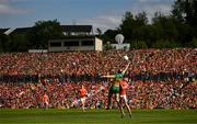 10 May 2025; Michael Murphy of Donegal in action against Greg McCabe of Armagh during the Ulster GAA Football Senior Championship final match between Armagh and Donegal at St Tiernach's Park in Clones, Monaghan. Photo by Ramsey Cardy/Sportsfile