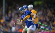 10 May 2025; Alan Tynan celebrates his Tipperary team mates, John McGrath's 6th minute goal during the Munster GAA Hurling Senior Championship Round 3 match between Clare and Tipperary at Zimmer Biomet Páirc Chíosóg in Ennis, Clare. Photo by Ray McManus/Sportsfile