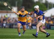 10 May 2025; Craig Morgan of Tipperary in action against David Reidy of Clare during the Munster GAA Hurling Senior Championship Round 3 match between Clare and Tipperary at Zimmer Biomet Páirc Chíosóg in Ennis, Clare. Photo by John Sheridan/Sportsfile