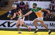10 May 2025; TJ Reid of Kilkenny in action against Ben Conneely of Offaly during the Leinster GAA Hurling Senior Championship Round 3 match between Kilkenny and Offaly at UPMC Nowlan Park in Kilkenny. Photo by Ben McShane/Sportsfile