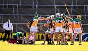 10 May 2025; Players of both sides tussle during the Leinster GAA Hurling Senior Championship Round 3 match between Kilkenny and Offaly at UPMC Nowlan Park in Kilkenny. Photo by Ben McShane/Sportsfile