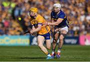 10 May 2025; Shane Meehan of Clare in action against Michael Breen of Tipperary during the Munster GAA Hurling Senior Championship Round 3 match between Clare and Tipperary at Zimmer Biomet Páirc Chíosóg in Ennis, Clare. Photo by John Sheridan/Sportsfile