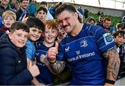10 May 2025; Andrew Porter of Leinster with supporters after the United Rugby Championship match between Leinster and Zebre Parma at the Aviva Stadium in Dublin. Photo by Seb Daly/Sportsfile