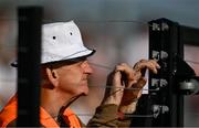 10 May 2025; Kildare GAA steward Tony O'Brien, from Coill Dubh, Co Kildare, watches on during the Táilteann Cup Round 1 match between Kildare and Leitrim at Cedral St Conleth's Park in Newbridge, Kildare. Photo by Daire Brennan/Sportsfile