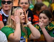 10 May 2025; Donegal supporters react during the Ulster GAA Football Senior Championship final match between Armagh and Donegal at St Tiernach's Park in Clones, Monaghan. Photo by David Fitzgerald/Sportsfile