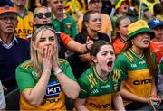 10 May 2025; Donegal supporters react during the Ulster GAA Football Senior Championship final match between Armagh and Donegal at St Tiernach's Park in Clones, Monaghan. Photo by David Fitzgerald/Sportsfile