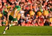 10 May 2025; Ciaran Moore of Donegal celebrates after scoring his side's second goal during the Ulster GAA Football Senior Championship final match between Armagh and Donegal at St Tiernach's Park in Clones, Monaghan. Photo by David Fitzgerald/Sportsfile