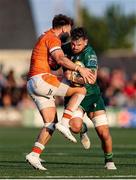 10 May 2025; Conor Oliver of Connacht in action against Ali Price of Edinburgh during the United Rugby Championship match between Connacht and Edinburgh at Dexcom Stadium in Galway. Photo by Thomas Flinkow/Sportsfile