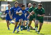10 May 2025; Michael Russell of Leinster in action against Connacht during the Junior Interprovincial Rugby Championship Round 2 match between Leinster and Connacht at Balbriggan RFC in Balbriggan, Dublin. Photo by Matt Browne/Sportsfile