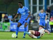 9 May 2025; James Olayinka of Waterford in action against ED McCarthy of Galway United during the SSE Airtricity Men's Premier Division match between Waterford and Galway United at the Regional Sports Centre in Waterford. Photo by Matt Browne/Sportsfile