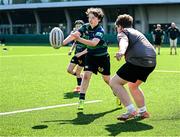 10 May 2025; Action from the Bank of Ireland Minis match between Roscrea RFC and Seapoint RFC before the United Rugby Championship match between Leinster and Zebre Parma at the Aviva Stadium in Dublin. Photo by Seb Daly/Sportsfile