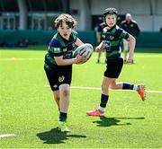 10 May 2025; Action from the Bank of Ireland Minis match between Roscrea RFC and Seapoint RFC before the United Rugby Championship match between Leinster and Zebre Parma at the Aviva Stadium in Dublin. Photo by Seb Daly/Sportsfile