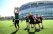 10 May 2025; Action from the Bank of Ireland Minis match between Roscrea RFC and Seapoint RFC before the United Rugby Championship match between Leinster and Zebre Parma at the Aviva Stadium in Dublin. Photo by Seb Daly/Sportsfile