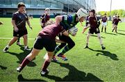 10 May 2025; Action from the Bank of Ireland Minis match between Roscrea RFC and Seapoint RFC before the United Rugby Championship match between Leinster and Zebre Parma at the Aviva Stadium in Dublin. Photo by Seb Daly/Sportsfile