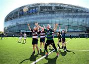 10 May 2025; Action from the Bank of Ireland Minis match between Tullow RFC and Seapoint RFC before the United Rugby Championship match between Leinster and Zebre Parma at the Aviva Stadium in Dublin. Photo by Seb Daly/Sportsfile