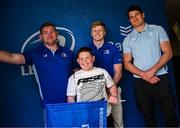 10 May 2025; Leinster players Tadhg Furlong, Tommy O'Brien and Alex Soroka with supporters in Autograph Alley before the United Rugby Championship match between Leinster and Zebre Parma at the Aviva Stadium in Dublin. Photo by Seb Daly/Sportsfile