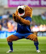 10 May 2025; Leinster mascot Leo the Lion before the United Rugby Championship match between Leinster and Zebre Parma at the Aviva Stadium in Dublin. Photo by Seb Daly/Sportsfile