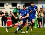 10 May 2025; Cormac Hurley of Leinster in action against Connacht during the Junior Interprovincial Rugby Championship Round 2 match between Leinster and Connacht at Balbriggan RFC in Balbriggan, Dublin. Photo by Matt Browne/Sportsfile
