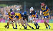 10 May 2025; Girls from schools in both Clare and Tipperary play a game of camogie during the Munster GAA Hurling Senior Championship Round 3 match between Clare and Tipperary at Zimmer Biomet Páirc Chíosóg in Ennis, Clare. Photo by Ray McManus/Sportsfile