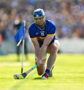 10 May 2025; Jason Forde of Tipperary takes a line ball during the Munster GAA Hurling Senior Championship Round 3 match between Clare and Tipperary at Zimmer Biomet Páirc Chíosóg in Ennis, Clare. Photo by Ray McManus/Sportsfile