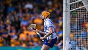 10 May 2025; Clare goalkeeper Eibhear Quilligan during the Munster GAA Hurling Senior Championship Round 3 match between Clare and Tipperary at Zimmer Biomet Páirc Chíosóg in Ennis, Clare. Photo by Ray McManus/Sportsfile