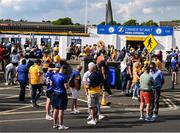 10 May 2025; Supporters of both teams outside the entrance gates before the Munster GAA Hurling Senior Championship Round 3 match between Clare and Tipperary at Zimmer Biomet Páirc Chíosóg in Ennis, Clare. Photo by Ray McManus/Sportsfile