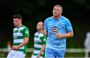 11 May 2025; Paul Murphy of North End United celebrates after scoring his side's first goal, a penalty, during the Sports Direct Men’s FAI Cup first round match between North End United and Castlebar Celtic at Hollygrove Townparks in Wexford. Photo by Tyler Miller/Sportsfile