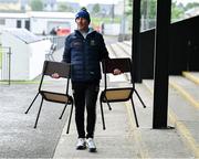 11 May 2025; Tipperary kitman Murt Kennedy carries two chairs for elderly supporters before the Táilteann Cup match between Sligo and Tipperary at Kilcoyne Memorial Park in Tubbercurry, Sligo. Photo by Ray McManus/Sportsfile