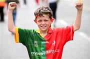 11 May 2025; Billy Broderick, age 9, from Ashbourne, Meath, before the Leinster GAA Football Senior Championship final match between Louth and Meath at Croke Park in Dublin. Photo by Ramsey Cardy/Sportsfile