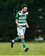 11 May 2025; Dylan Edwards of Castlebar Celtic celebrates after scoring his side's third goal during the Sports Direct Men’s FAI Cup first round match between North End United and Castlebar Celtic at Hollygrove Townparks in Wexford. Photo by Tyler Miller/Sportsfile