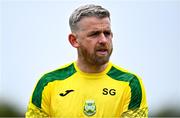 11 May 2025; Castlebar Celtic manager Stevie Gavin during the Sports Direct Men’s FAI Cup first round match between North End United and Castlebar Celtic at Hollygrove Townparks in Wexford. Photo by Tyler Miller/Sportsfile