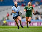 11 May 2025; Martha Byrne of Dublin gets away from Ciara Smyth of Meath during the TG4 Leinster LGFA Senior Football Championship final match between Dublin and Meath at Croke Park in Dublin. Photo by Piaras Ó Mídheach/Sportsfile