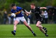 11 May 2025; Steven O'Brien of Tipperary in action against Evan Lyons of Sligo during the Táilteann Cup match between Sligo and Tipperary at Kilcoyne Memorial Park in Tubbercurry, Sligo. Photo by Ray McManus/Sportsfile