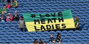 11 May 2025; A Meath banner before the TG4 Leinster LGFA Senior Football Championship final match between Dublin and Meath at Croke Park in Dublin. Photo by Piaras Ó Mídheach/Sportsfile