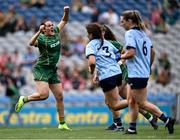 11 May 2025; Niamh Gallogly of Meath celebrates after scoring her side's first goal during the TG4 Leinster LGFA Senior Football Championship final match between Dublin and Meath at Croke Park in Dublin. Photo by Piaras Ó Mídheach/Sportsfile