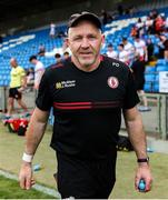 11 May 2025; Tyrone manager Paul Devlin celebrates after his side's victory in the Dalata Hotel Group GAA Football All-Ireland U20 Championship semi-final match between Kerry and Tyrone at Laois Hire O'Moore Park in Portlaoise, Laois. Photo by Thomas Flinkow/Sportsfile