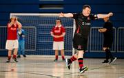 11 May 2025; Adam Nulty of Dundalk celebrates after scoring a goal during the LOI Cairdeas Cup Festival match between Dundalk and Sligo Rovers at the National Indoor Arena on the Sport Ireland Campus in Dublin. Photo by Stephen McCarthy/Sportsfile