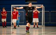 11 May 2025; Adam Nulty of Dundalk celebrates after scoring a goal during the LOI Cairdeas Cup Festival match between Dundalk and Sligo Rovers at the National Indoor Arena on the Sport Ireland Campus in Dublin. Photo by Stephen McCarthy/Sportsfile